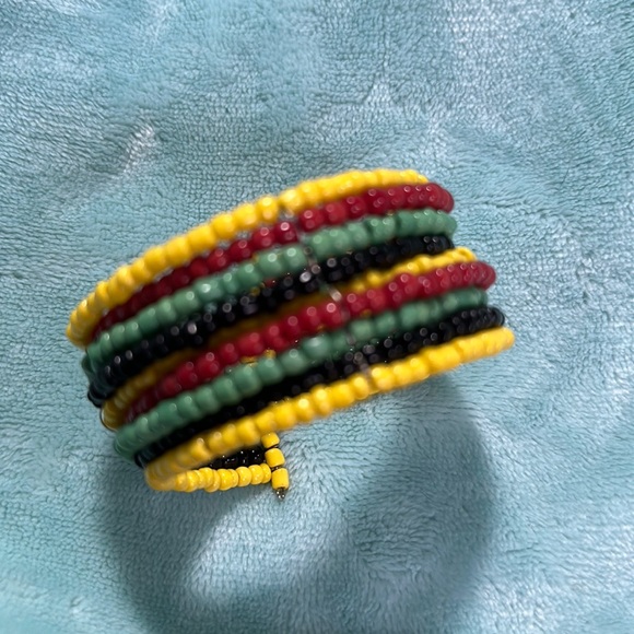 Rasta Wide Cuff Bracelet - Picture 2 of 3